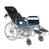 Heavy Duty Chrome Reclining Wheelchair with Commode