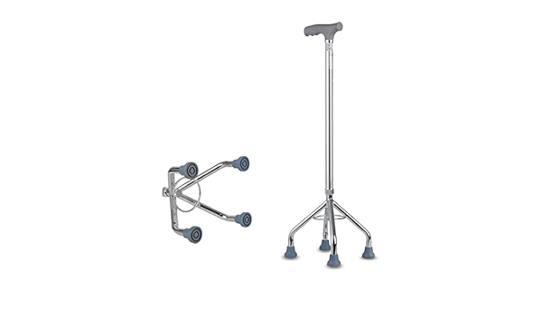 Silver Quad Cane Walking Stick