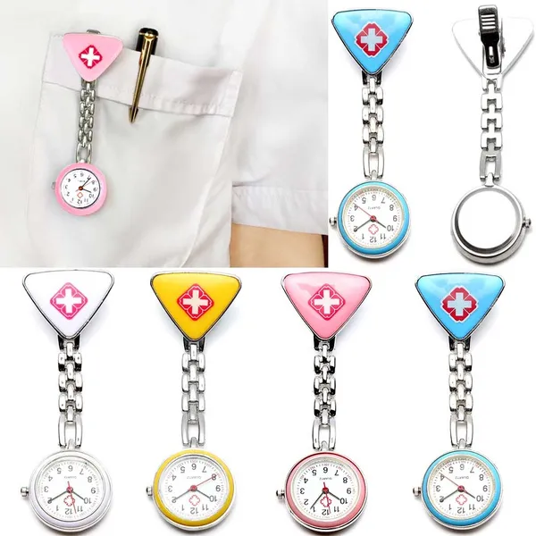 578f2135813c8a22406d4011-large Portable Nurse Watches with Clip Red Cross Brooch Pendant Pocket ...