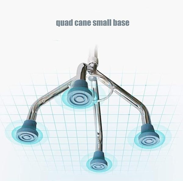 Silver Quad Cane Walking Stick