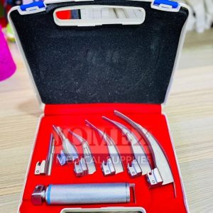 Fiber optic Laryngoscope intubation set – 6 curved blades