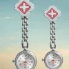 Enfermer-a-reloj-de-acero-cuarzo-reloj-de-bolsillo-de-La-Broche-verpleegster-Horloge-relojes-FOB Portable Nurse Watches with Clip Red Cross Brooch Pendant Pocket ...