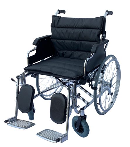 Foldable Wheelchair Extra Wide Seat Removable Leg Rest Heavy Duty 130kg Weight Capacity