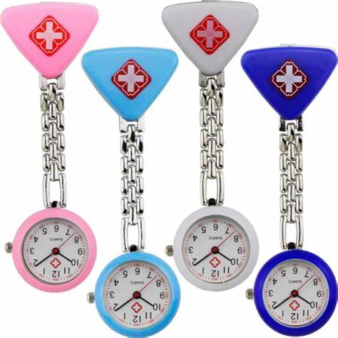 OIP Portable Nurse Watches with Clip Red Cross Brooch Pendant Pocket ...