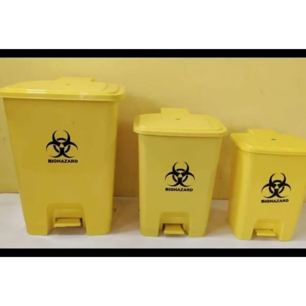 biohazard-waste-bins-1000x1000 30 Liters Medical Yellow Plastic Foot Pedal Step-On Bin for Biohazard ...