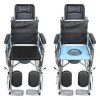Heavy Duty Chrome Reclining Wheelchair with Commode
