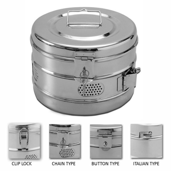 Medical Equipment Stainless Steel Sterilizing Drum  - small size 6"by 6"