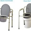 Commode Chair With Plastic Armrests