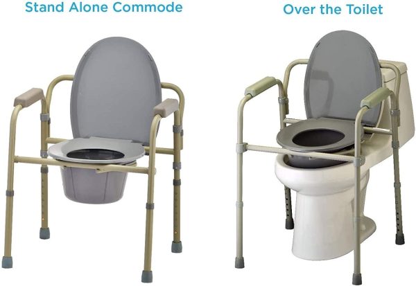 Commode Chair With Plastic Armrests