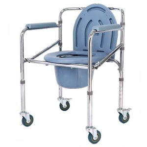 Adjustable Height Commode Chair with Wheels