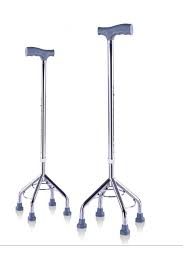 Silver Quad Cane Walking Stick