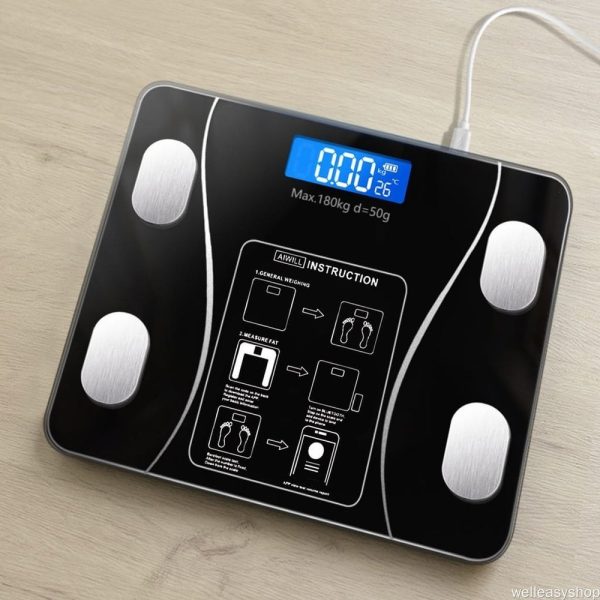 Bathroom Scale Body Fat Floor Scale Smart Wireless Digital Weight Body ..
