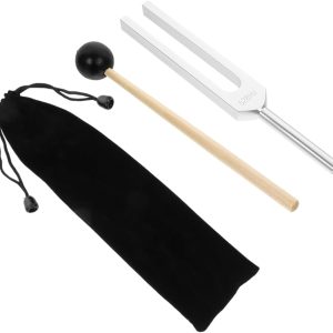 Tuning Fork, 512 Hz Tuning Fork With Silicone Hammer And Cleaning Cloth