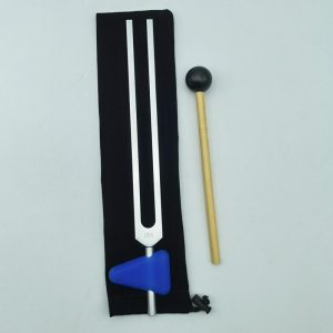 Tuning Fork Set (4 PCs) - (128 Hz) Tuning Fork Triangular Silica Gel Wooden Hammer Silicone Striker Cleaning Cloth Chakra for DNA Repair Healing Tuning Energy Forks