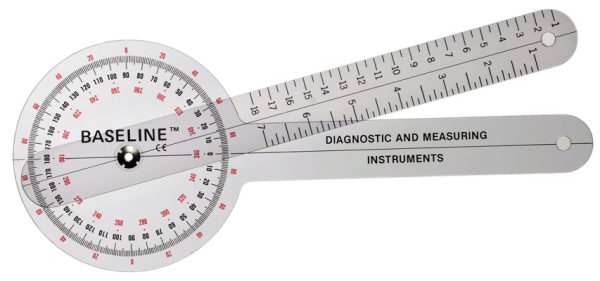 Goniomter Goniometers - 360 Degree Head 8-inch Arms Goniometer. Medium