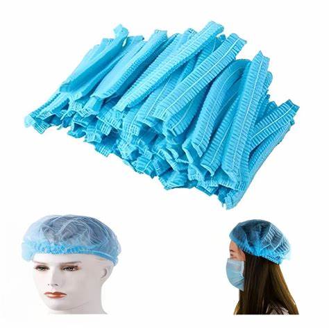 OIP Buy 100 X Disposable Hair Nets Blue Hair Net Non-Woven Surgical Caps ..