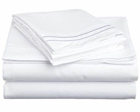 Blue and White Hospital Bed Sheets