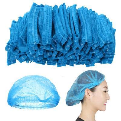 R Buy 100 X Disposable Hair Nets Blue Hair Net Non-Woven Surgical Caps ..