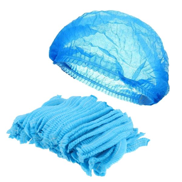 blue-cap-3 Buy 100 X Disposable Hair Nets Blue Hair Net Non-Woven Surgical Caps ..