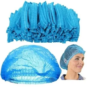 Buy 100 X Disposable Hair Nets Blue Hair Net Non-Woven Surgical Caps ..