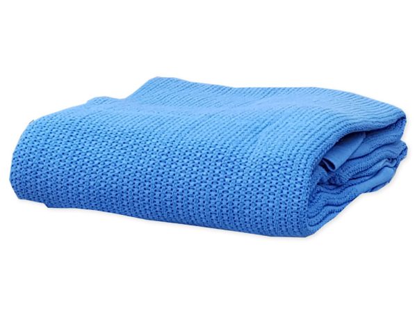 cellular-cotton-blanket-blue Cotton Clinic Antibacterial 100% Cotton Cellular Blanket Double Bed ..