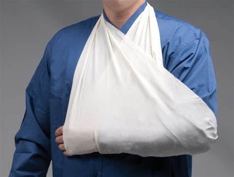 COMMON USES OF A TRIANGULAR BANDAGE - Various signs at JOMEX MEDICAL SUPPLIES