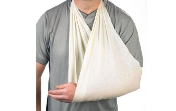 COMMON USES OF A TRIANGULAR BANDAGE - Various signs at JOMEX MEDICAL SUPPLIES